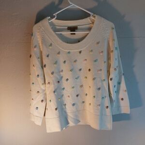 Women's Multicolor Peck & Peck Polka Dot Sweater